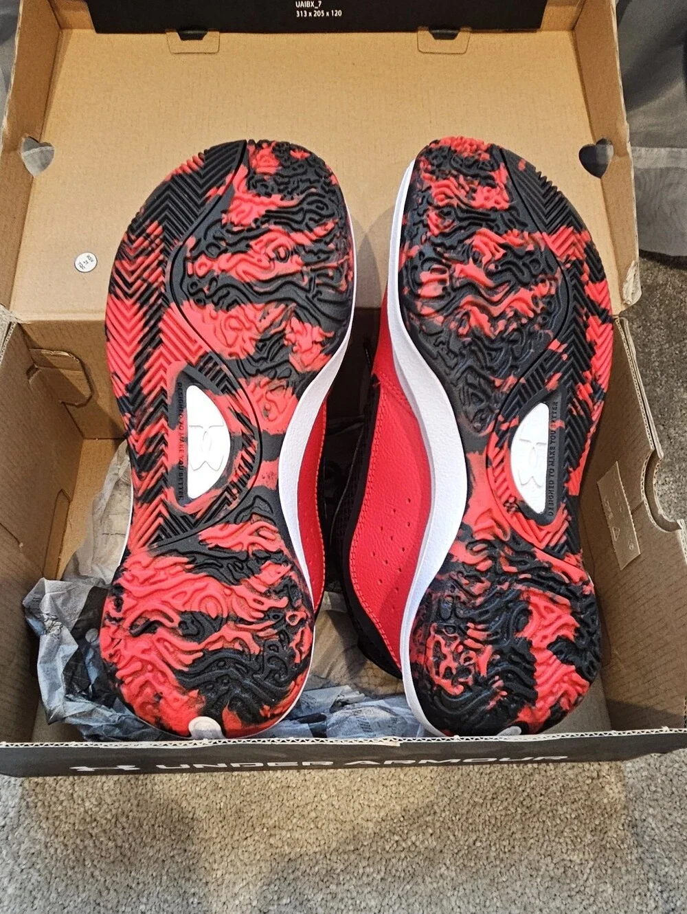 Under Armour Mens' Red and Black Performance Sneakers